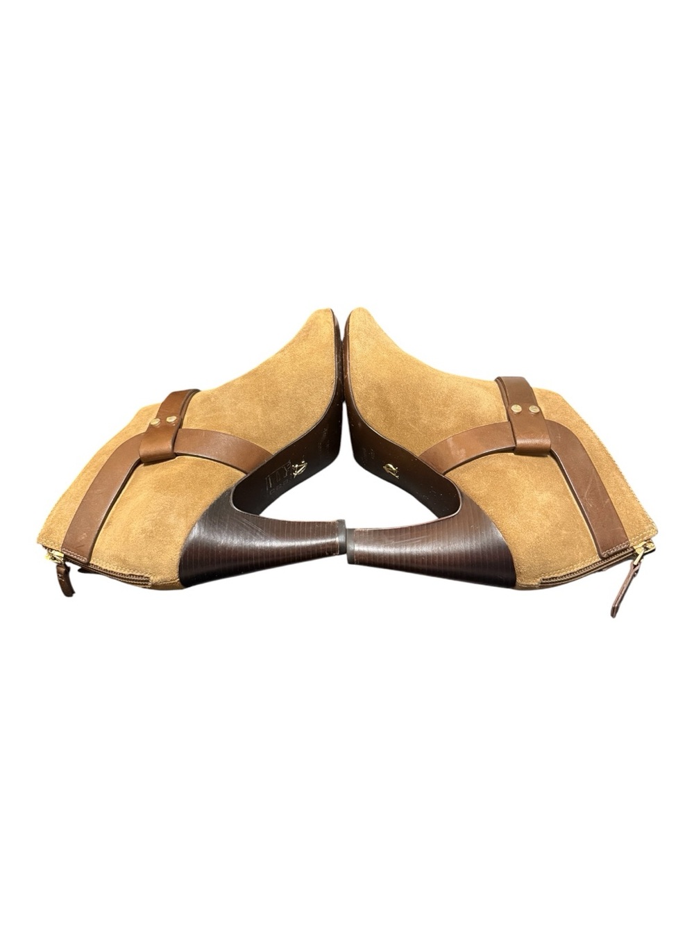 Vince Camuto Signature Nikoletta Suede Peep Toe Booties Women’s 9.5M - Picture 3 of 7